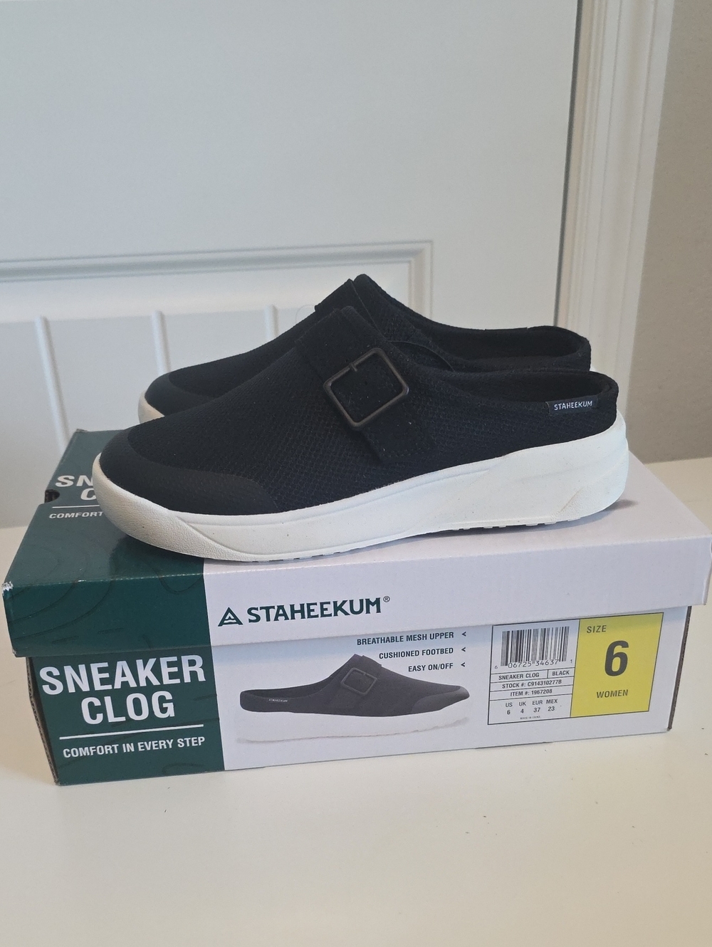 women'sBlack Slip-On Sneaker Clog